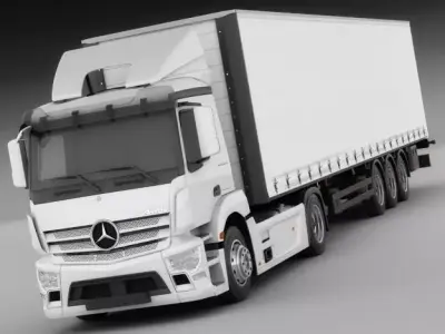 Mercedes Antos with trailer 3D model
