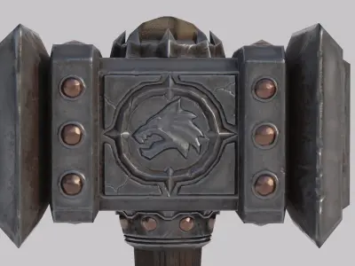 Doomhammer from WoW Low-poly 3D model