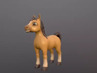 Stylized Horse Low-poly 3D model