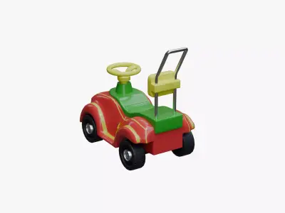 Baby car toy Low-poly 3D model