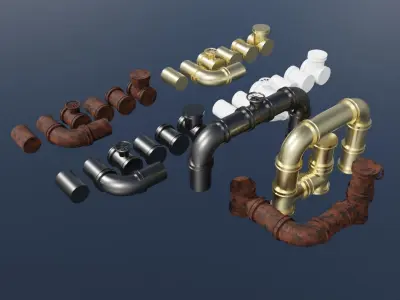 Textured Tube Asset Pack 3D model