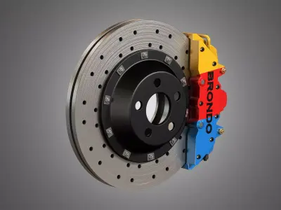 Brake Disk and Caliper 3D model purchase