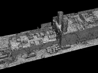 building tech facility terrain drone scan 3D model