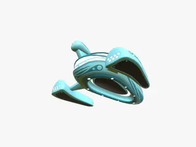 Alien Spaceship UFO H12 Cartoon - Sci Fi Spacecraft Design Low-poly 3D model