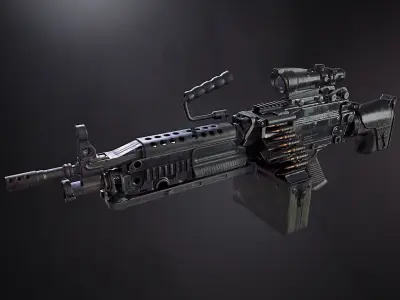 SBG Light Machine Gun Low-poly 3D model