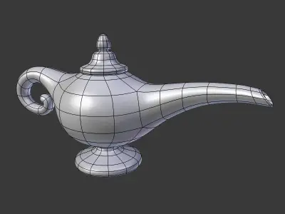 Cartoon Magic Lamp Low-poly 3D model