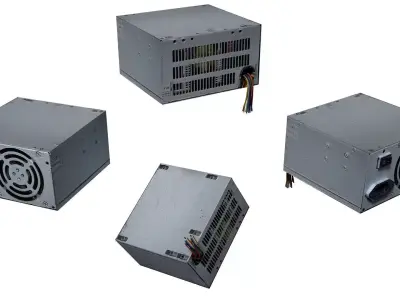 PSU Power Supply Electronic Module Computer Machinery Steel PC Low-poly 3D model