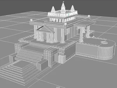 3D TEMPLE HD MODEL WITH MAYA SOFTWARE Low-poly 3D model