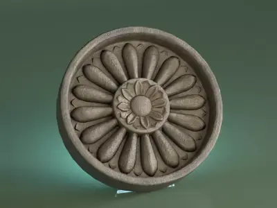 Korean Traditional roof tile lotus Sumaksae PBR 4K Low-poly 3D model