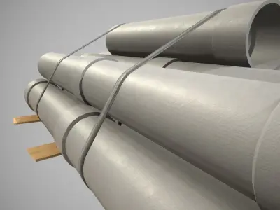 Low Poly Industrial Pipes PBR Low-poly 3D model