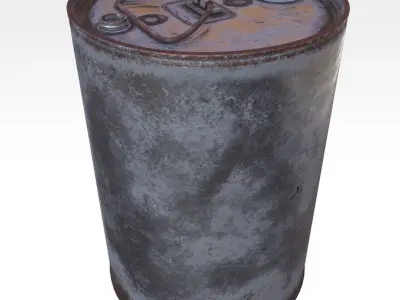 Steel Barrel - Type A Low-poly 3D model