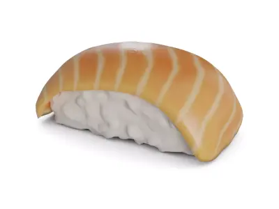 Nigiri sushi with smoked salmon Low-poly 3D model