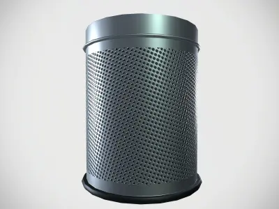 Office Dustbin Low-poly 3D model