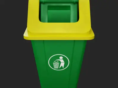 Swing Dustbin Low-poly 3D model