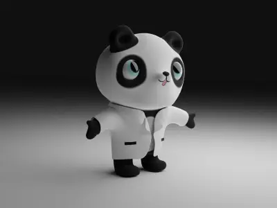Cute 3d Panda Model Ready for Animation Low-poly 3D model