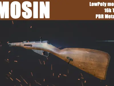 Mosin Nagant Low-poly 3D model get