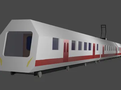 Metro and Subway Train - Rigged 3D model