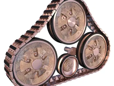 Continuous tracks 3D model