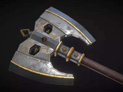 Fantasy Great Axe 02 Low-poly 3D model