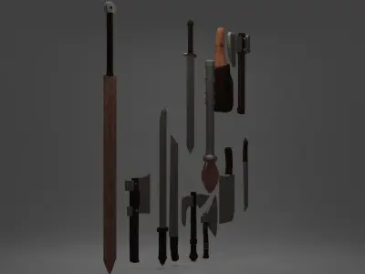 Melee Weapon 3D Model 3D model