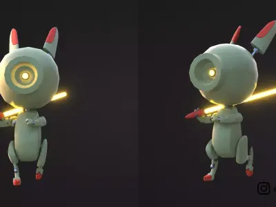 Lap 1 bunny rig Low-poly 3D model