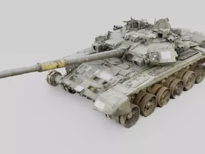 Russian T-90 tank destroyed by Ukrainian army  3D model