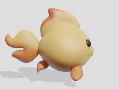 Cute goldfish  Low-poly 3D model