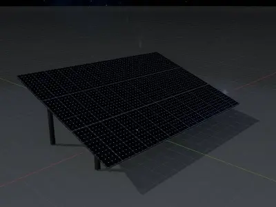 Solar module version 1 width 15000mm tilt angle 20 degrees Low-poly 3D model