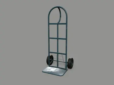 Trolley hand truck with wheels Low-poly 3D model