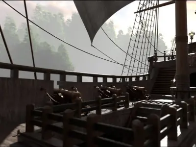 pirates ship scene 3D model