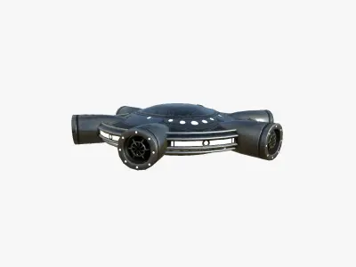 Alien Spaceship UFO J03 Dark Steel - Sci Fi Spacecraft Design Low-poly 3D model