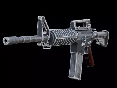 M4A1 Classic Carbine Game Ready Military Assault Rifle Low-poly 3D model