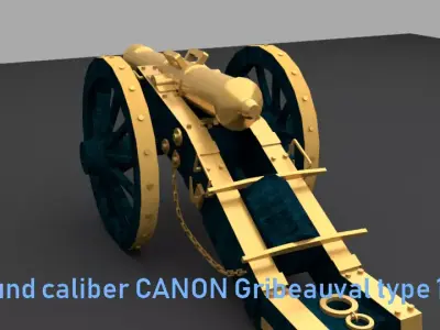 NAPOLEONIC CANNON low poly version 2019 Low-poly 3D model