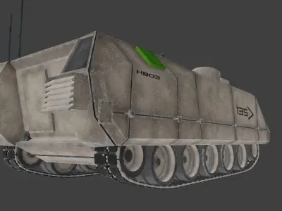 KB03 Heavy Armored SciFi Tank APC Low-poly 3D model
