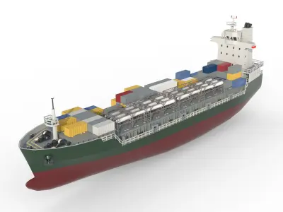 Feeder ship lowpoly Low-poly 3D model