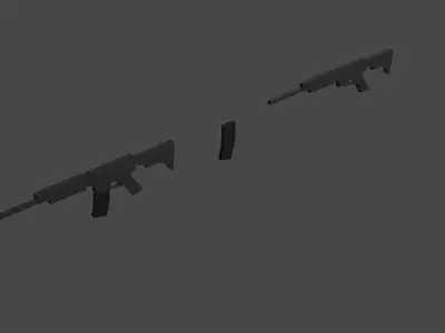 Low Poly M4A4 two rifles Low-poly 3D model