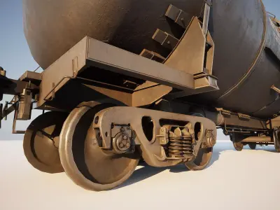 Railway Oil Tank  Low-poly 3D model
