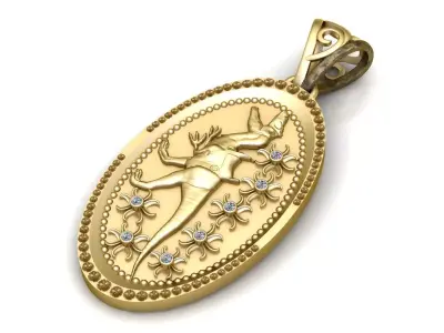 Royal Dino Emblem Pendant 3D print model