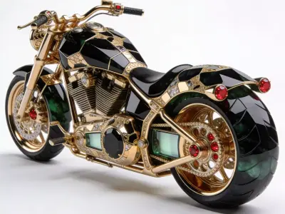 Venomous Serpent Jeweled Motorcycle Low-poly 3D model