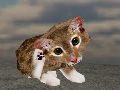 Cute Kitten Low-poly 3D model