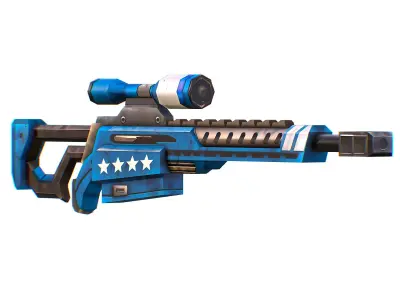 LowPoly Cartoon Sci-Fi Sniper Rifle Future Low-poly 3D model 3