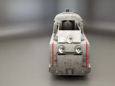 Narrow-gauge Black Steam Locomotive 3D model