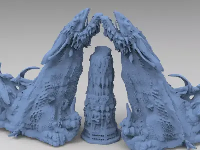 Dragon Stone Ruin Rock Arch 2 3D model