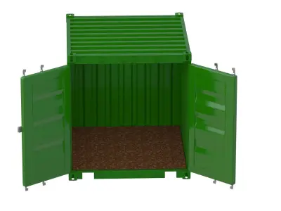 8ft Shipping Container Dark green 3D model