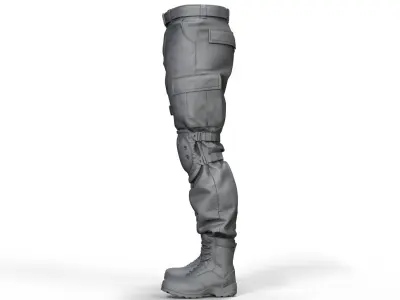 Military pants and Pistol Holster 3D model