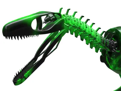 Robot Raptor Low-poly 3D model