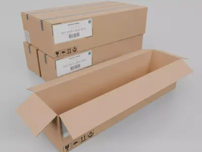 Cardboard Box R-282 - Rigged and Customizable Low-poly 3D model