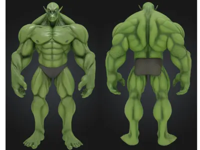 Stylized Mutant Alien Brute Sci Fi Futuristic Creature Low-poly 3D model