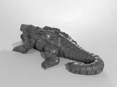 Cogmaw Devourer - Steampunk Lizard STL 3D print model
