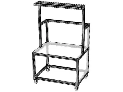 Industrial Aluminum Workstation 3D model